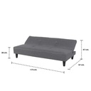 Gomez Sofa Bed-Black Plastic Legs/Gray