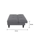Gomez Sofa Bed-Black Plastic Legs/Gray