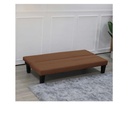 Lody Sofa Bed-Black Plastic Legs/Dark Brown