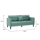 Fredy Sofa 3Seater-Green/Black Leg