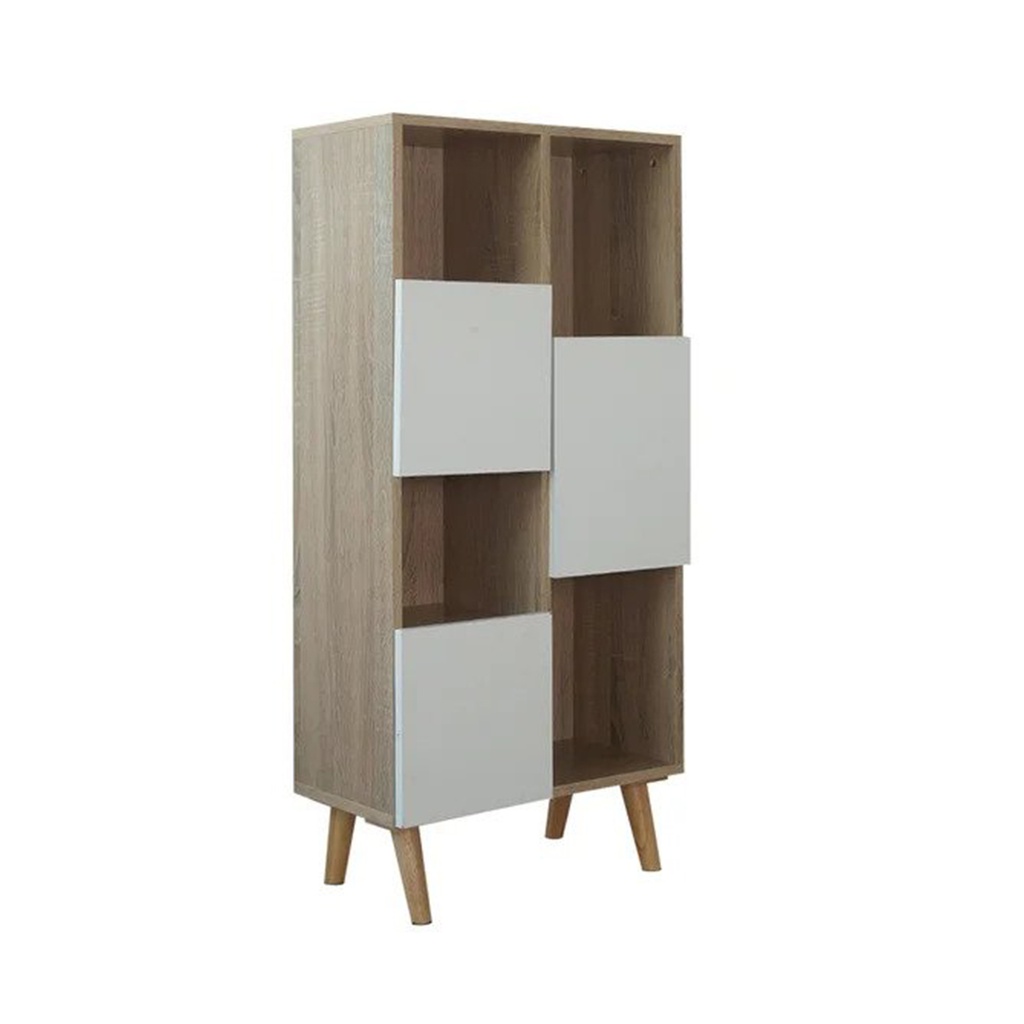 Conell Open Door Low Cabinet 50 - Solid Oak/White