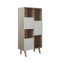 Conell Open Door Low Cabinet 50 - Solid Oak/White