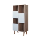 Conell Open Door Low Cabinet 50 - Solid Oak/White