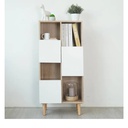 Conell Open Door Low Cabinet 50 - Solid Oak/White