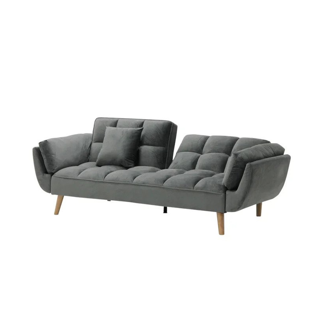 Chermin Sofa Bed - Wood Leg/Grey Velvet