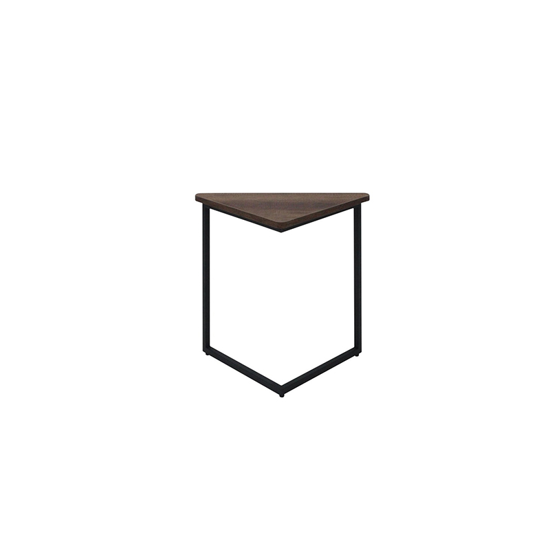 PIXIE-D60 End Table - Black Steel / Wood