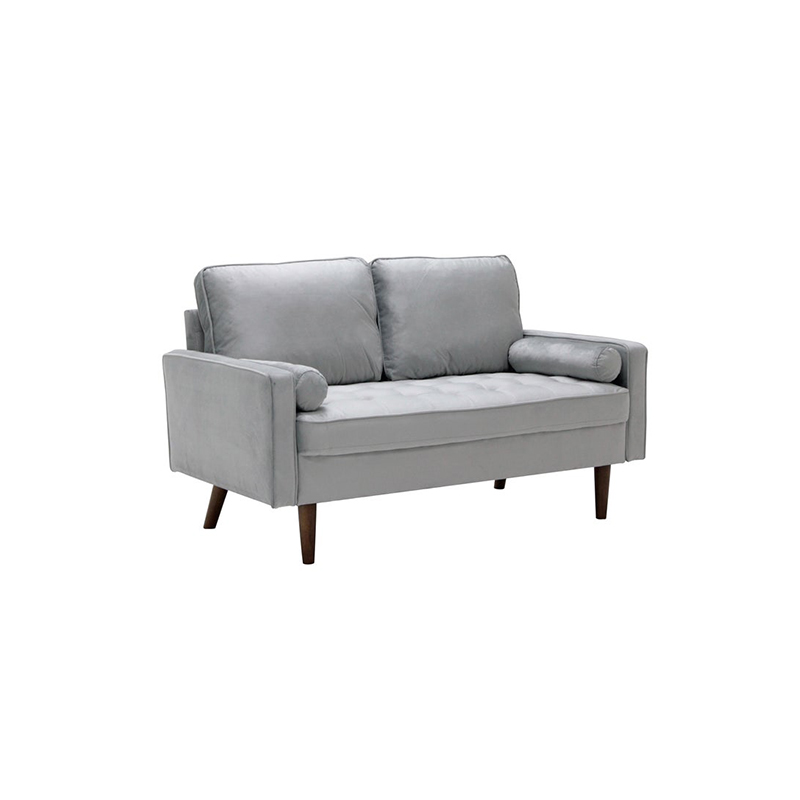 Melotto Sofa 2 Seater - Brown Eucalyptus - Light Grey Velvet