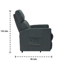 Zia Power Lift Recliner 1ERE-Grey Fabric