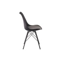 Ashira Dining Chair - Black Steel Leg - Black/Light Grey Fabric