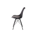 Ashira Dining Chair - Black Steel Leg - Black/Light Grey Fabric