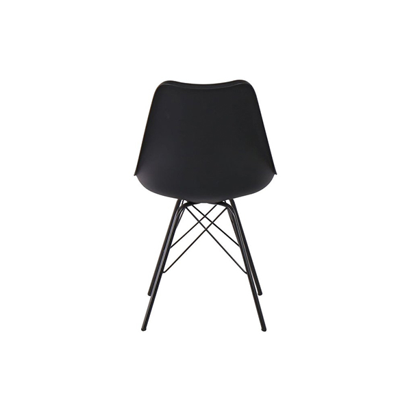 Ashira Dining Chair - Black Steel Leg - Black/Light Grey Fabric