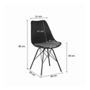 Ashira Dining Chair - Black Steel Leg - Black/Light Grey Fabric