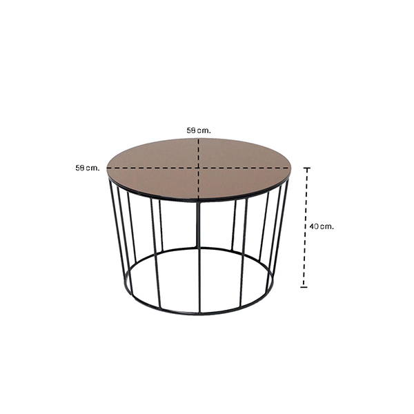 Sunmoon Coffee Table -Black Leg/Tea Glass