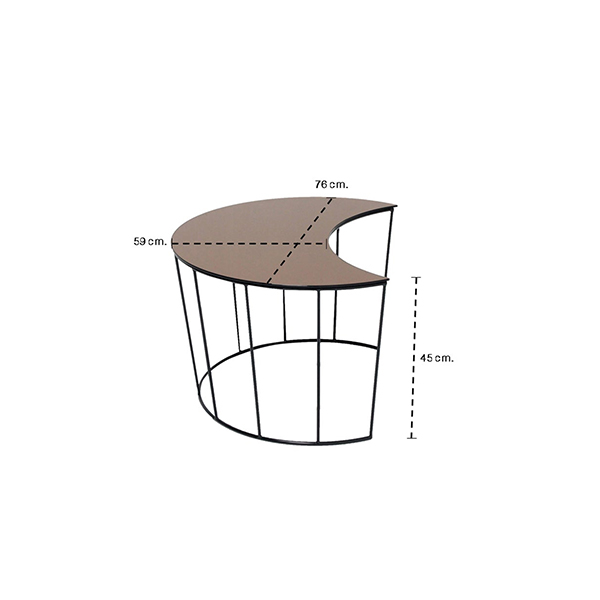 Sunmoon Coffee Table -Black Leg/Tea Glass