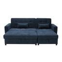 Coris Sofa Bed - Black Plastic Legs/Dark Blue