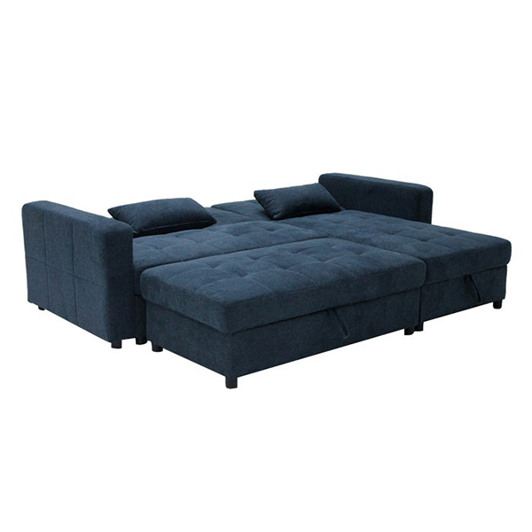 Coris Sofa Bed - Black Plastic Legs/Dark Blue