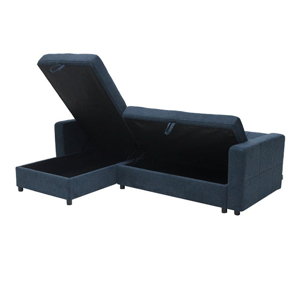 Coris Sofa Bed - Black Plastic Legs/Dark Blue