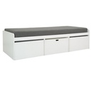 KC-Play Beddesk Sofabed-White/Grey Cushion