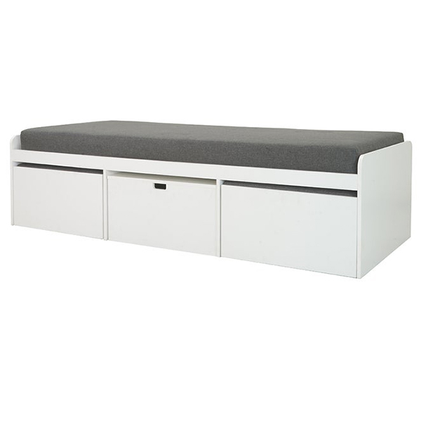 KC-Play Beddesk Sofabed-White/Grey Cushion