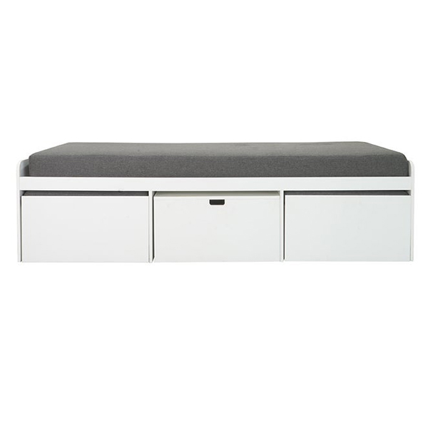 KC-Play Beddesk Sofabed-White/Grey Cushion