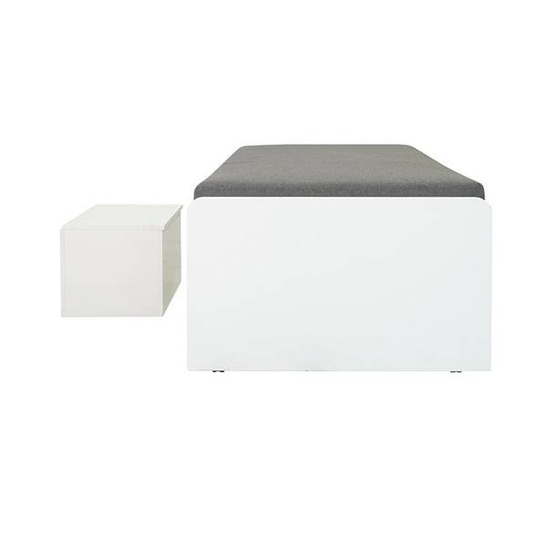 KC-Play Beddesk Sofabed-White/Grey Cushion