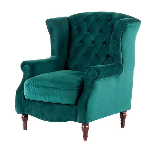 Miranda Arm Chair-Green Velvet