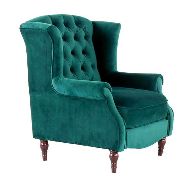 Miranda Arm Chair-Green Velvet