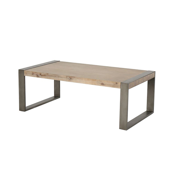 Fania-C Coffee Table-Dark Grey Steel/Natural Wood