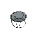 Scotch Coffee Table-C60#2-Black/Black Grey Glass