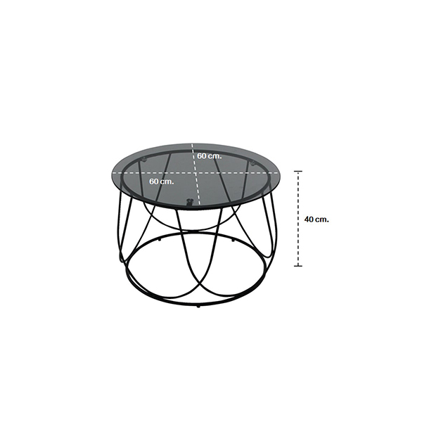 Scotch Coffee Table-C60#2-Black/Black Grey Glass