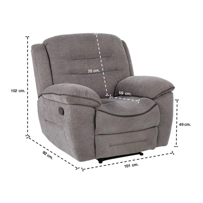 Unapo Recliner - Grey - 1RE