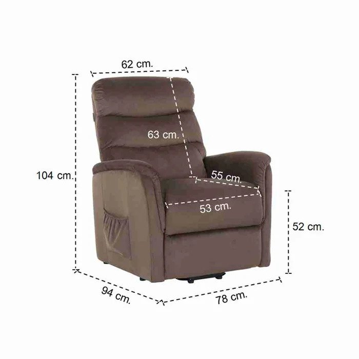 Zika Power Lift Recliner - Brown - 1ERE