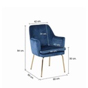 A-Chisa Arm Chair - Blue Velvet