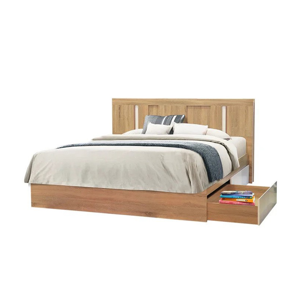 Sacha Bed 5ft- Solid Oak/White