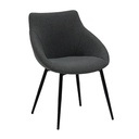 Leanna Arm Chair - Leg Black - Grey Fabric