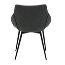 Leanna Arm Chair - Leg Black - Grey Fabric