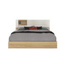 Nikko Bed 5ft - Lindberg Oak/White Linen