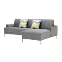 Hammy Sofa - Right Corner - Grey Velvet/Yellow Pattern