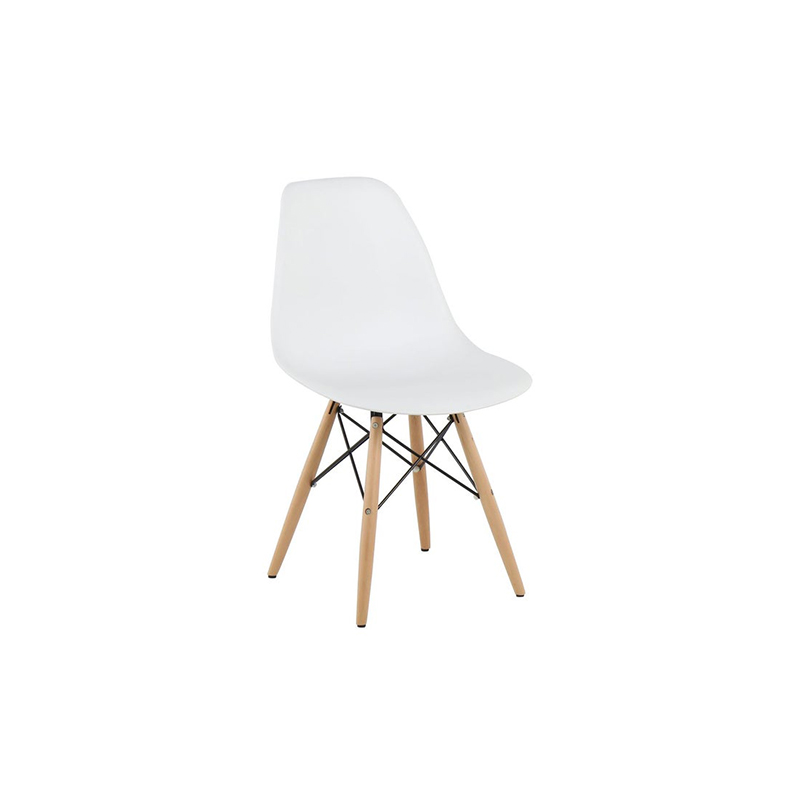 Soto Dining Chair - Wood Legs - White