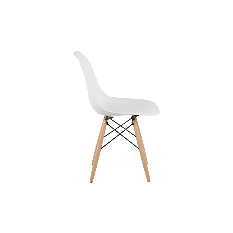 Soto Dining Chair - Wood Legs - White