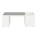 Montina Coffee Table - White - Black Glass