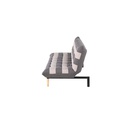 Minda Sofa Bed - Natural Wood - Grey Fabric Striped