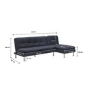 Yono Sofa Bed Corner - Dark Blue Fabric