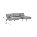 Charter Sofa Bed - Natural Wood Legs - Grey