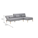 Charter Sofa Bed - Natural Wood Legs - Grey