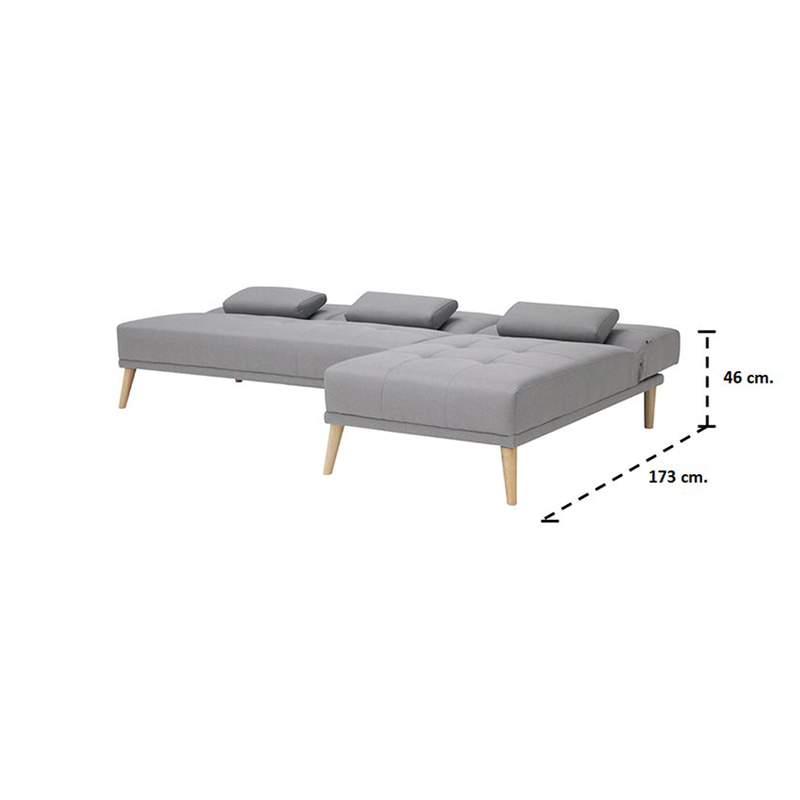 Charter Sofa Bed - Natural Wood Legs - Grey