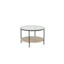 Darus Coffee Table- Clear Glass/Wood