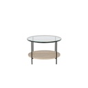 Darus Coffee Table- Clear Glass/Wood