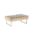 Acadia Coffee Table CF100 - Black Glass - Lindberg Oak