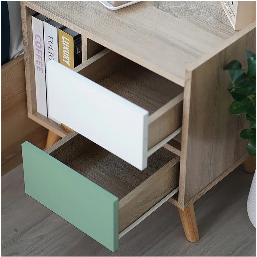 Cathal-B Night Table-Solid/White/Green